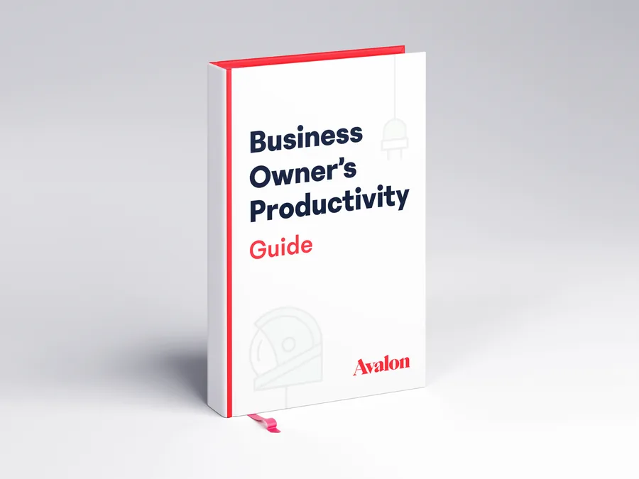 Avalon book cover mockup for Business Owner’s Productivity Guide