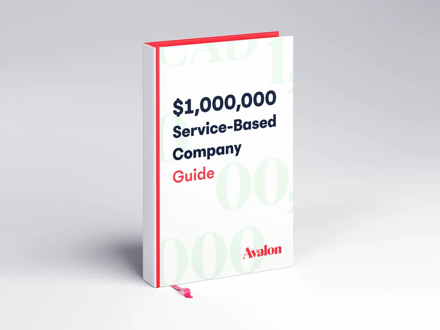 Avalon book cover mockup for $1,000,000 Service-Based Company Guide
